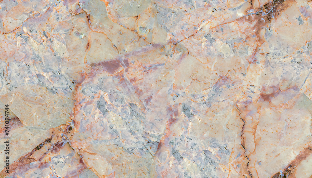 Multicolored marble texture for design. Seamless square background, tile ready. High-resolution photo.