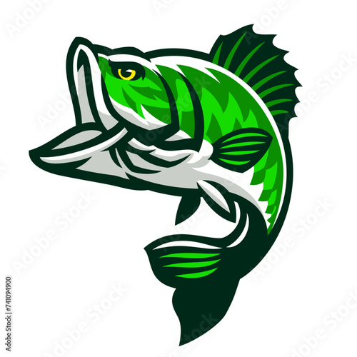 Big Bass Fish Mascot Jumping