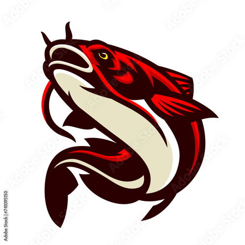 Catfish Logo Cartoon Mascot Design Illustration