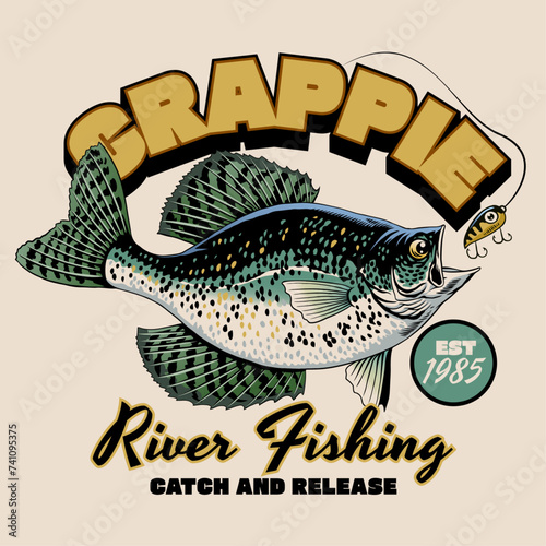  Crappie Fish Vintage Shirt Design
