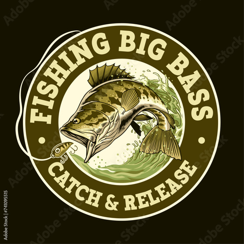 Fishing Big Bass Shirt Design