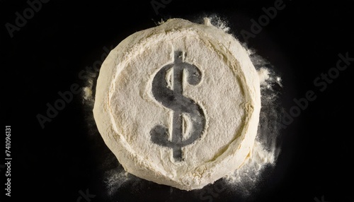 flour layer shaping dollar photo