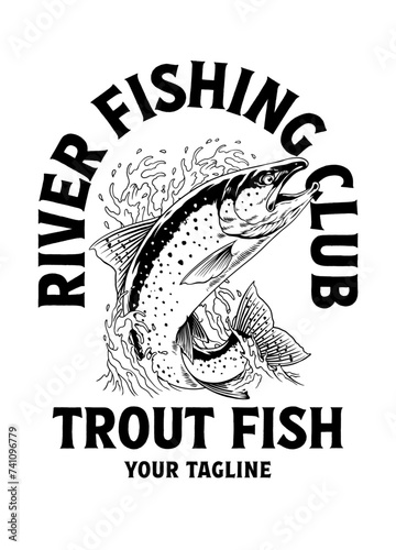 Vintage Shirt of Trout Fish Design Concept