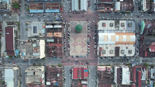 Teluk Intan, Malaysia - February 16 2024: Aerial View of the Leaning Tower of Teluk Intan photo