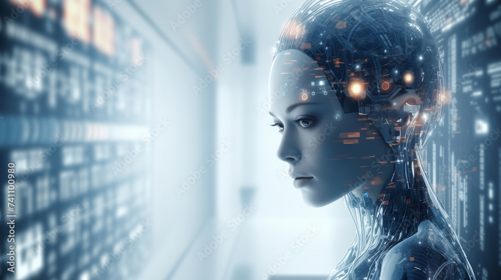 Female Robot Android Concept. Female Robot Android Concept.