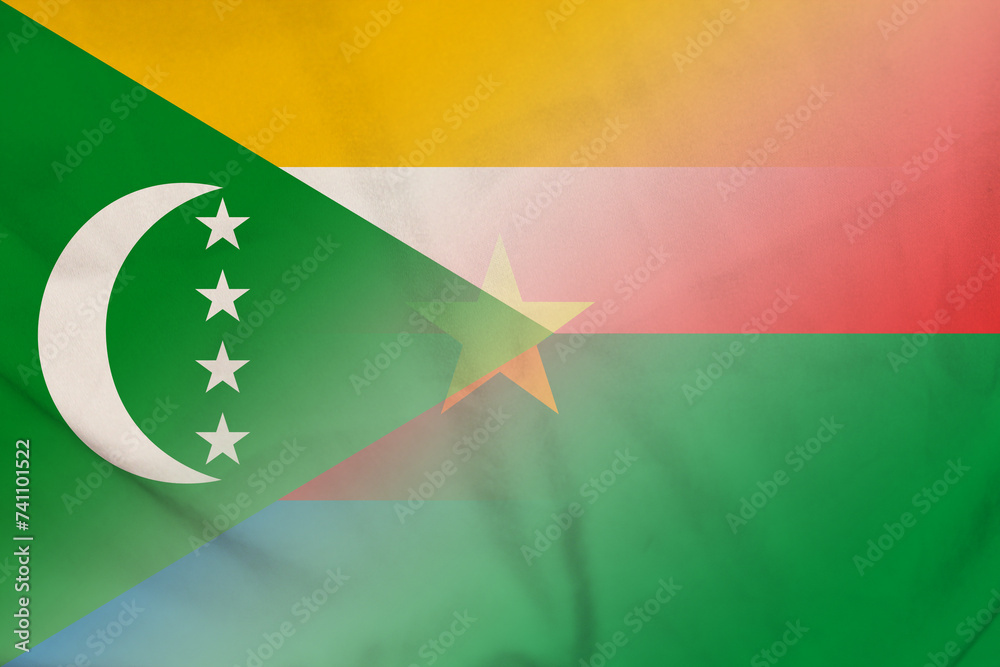 Comoros and Burkina Faso political flag international contract BFA COM Comoros and Burkina Faso political flag international contract BFA COM
