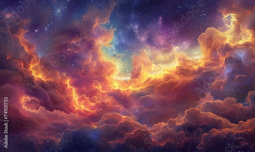 A colorful galaxy wrapped in a nebulous cloud transcends mere visual spectacle