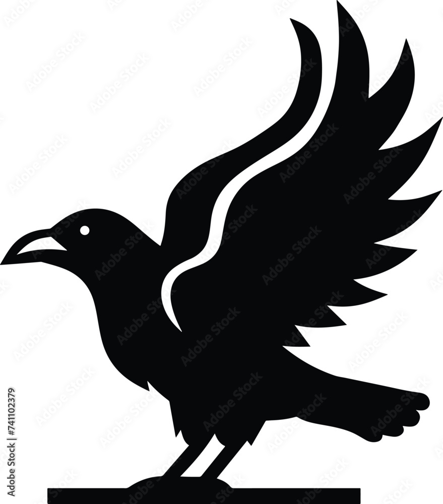 Obraz premium Black crow logo design