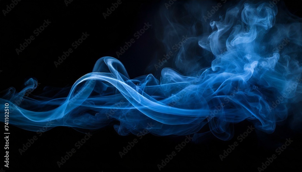 blue smoke on black
