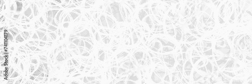 Abstract white background texture pattern, textured hand drawn white circles or doodles on light gray or silver color, swirled pattern design element
