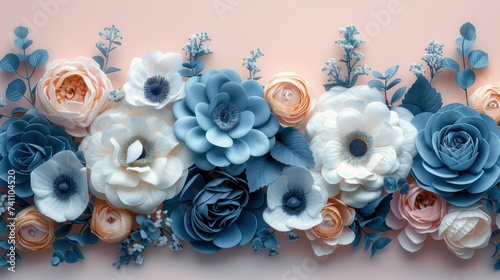 Dusty blue rose background