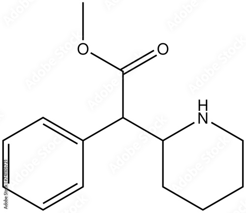Methylphenidat Ritalin Arzneistoff Strukturformel Vektor