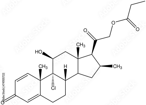 Beclometasondiproprionat Arzneistoff Strukturformel Vektor