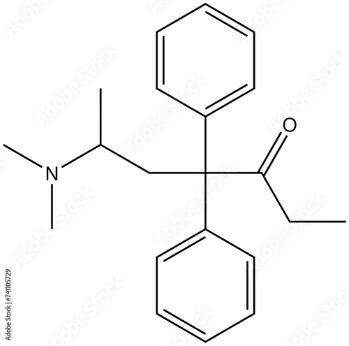 Methadon Arzneistoff Strukturformel Vektor