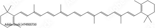 Betacarotin Arzneistoff Strukturformel Vektor photo