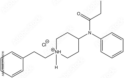 Fentanyl Arzneistoff Strukturformel Vektor