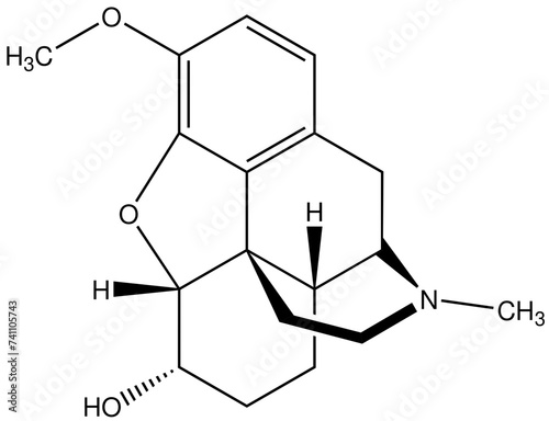 Dihydrocodein Arzneistoff Strukturformel Vektor