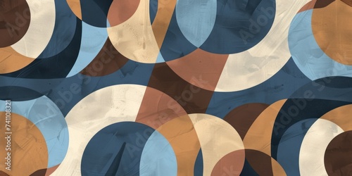 Illustration of Brown and blue colored geometric shapes pattern representing abstract background