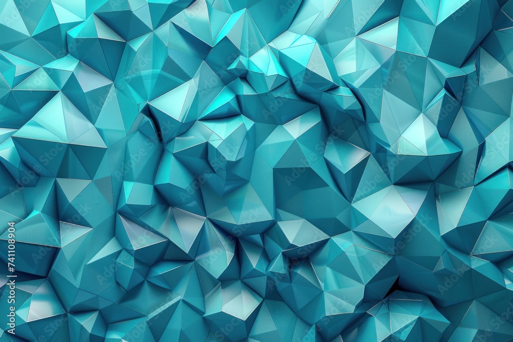 Illustration of Cyan and blue colored geometric shapes pattern representing abstract background