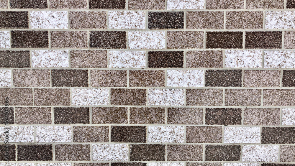 Obraz premium Three-color tile block texture with random patterns