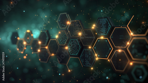 Abstract hexagon background. Close-up.  photo