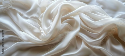 Intricate macro capture revealing the microstructure of a white cloth fiber in great detail.