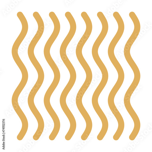 Wavy spaghetti or ramen noodles flat color vector icon for food apps and websites