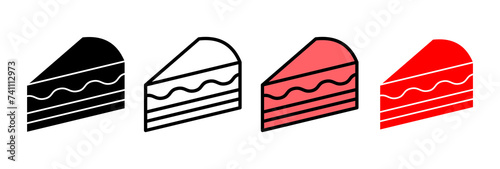 Cake icon vector illustration. Cake sign and symbol. Birthday cake icon