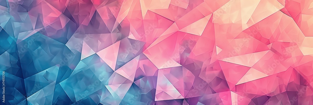 Illustration of Pink and blue colored geometric shapes pattern representing abstract background