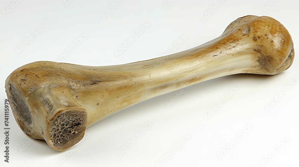 Detailed close up of passover lamb shank bone showing shape and texture