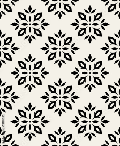 Vector beautiful damask pattern. Royal pattern with floral ornament. Seamless wallpaper with a damask pattern. Vector illustration.