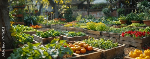 A Community Garden Where Residents Grow Fresh Background photo