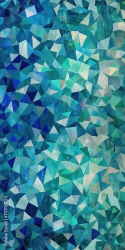 Illustration of Teal and blue colored geometric shapes pattern representing abstract background 