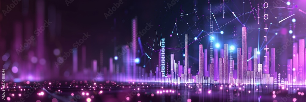Lilac abstract statistics chart wallpaper background illustration