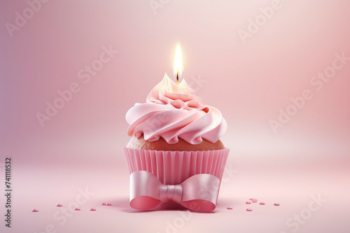 Pink cupcake party, Generative AI