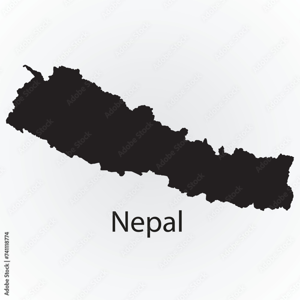 New Map of Nepa full Black