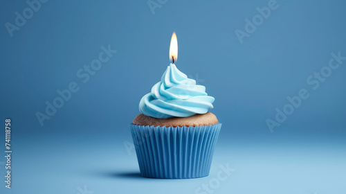 Azure Delight: Cupcake Celebration in Blue, Generative AI