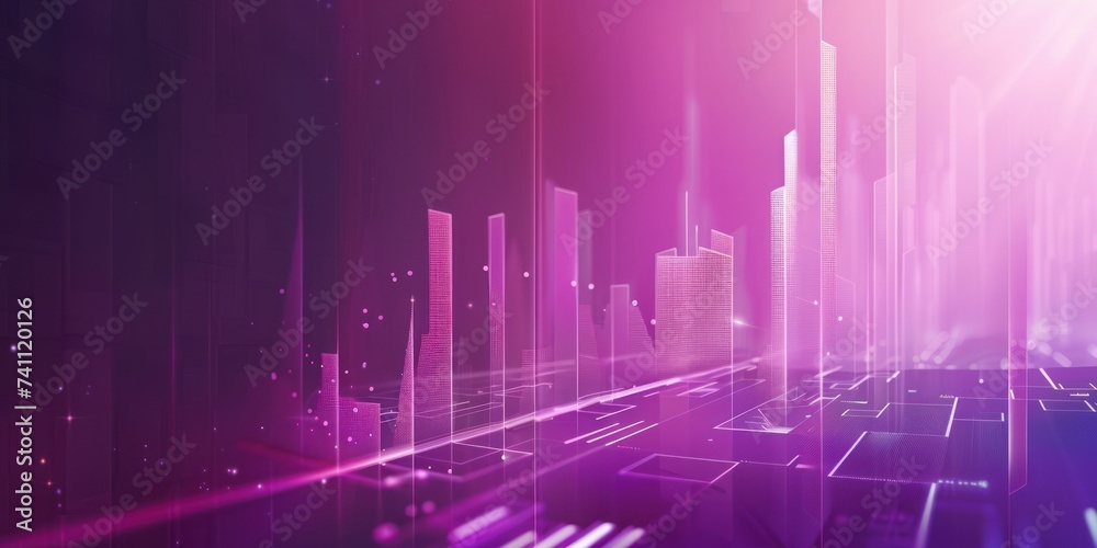 Purple abstract statistics chart wallpaper background illustration
