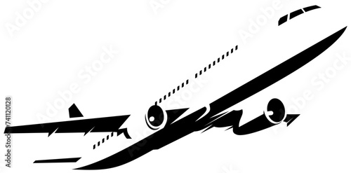 aeroplane black and white design vector