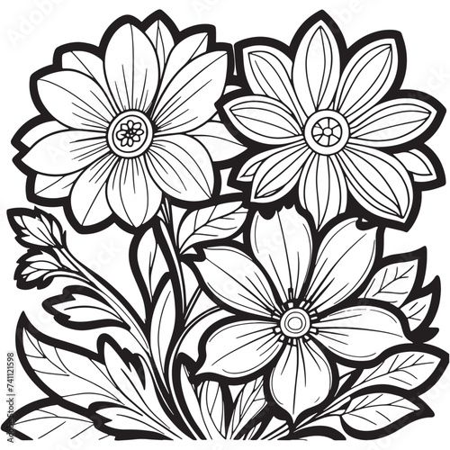 Luxury floral outline drawing coloring book pages line art sketch