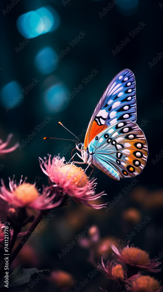 Colorful butterfly beauty plant water hibiscus red tropical frangipani spa stones Beautiful pink water lily flower made rose water splashed light emanating floating macro Photography Generative Ai