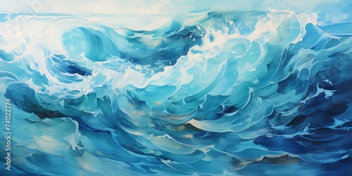 Abstract background with ocean waves.