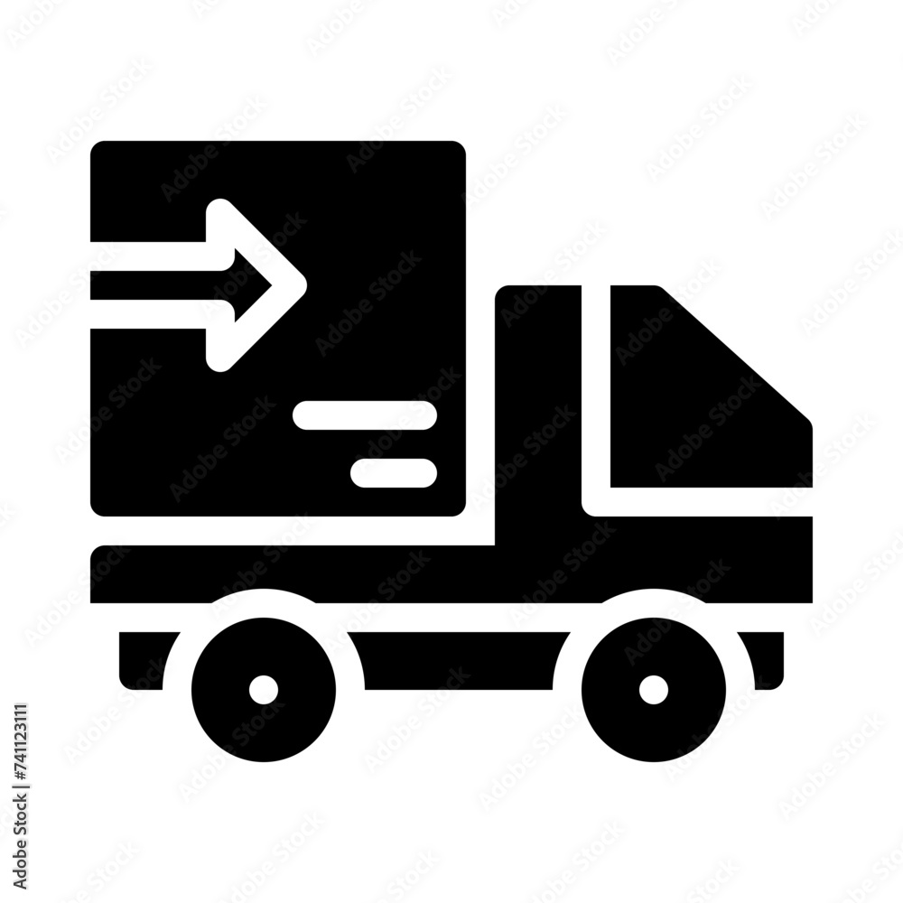 delivery truck glyph icon