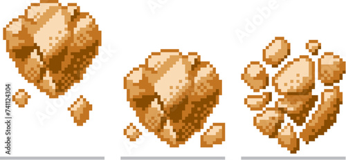 RPG風ドット絵　魔法エフェクト　岩