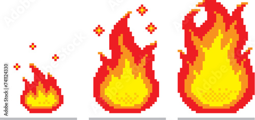 RPG風ドット絵　魔法エフェクト　炎