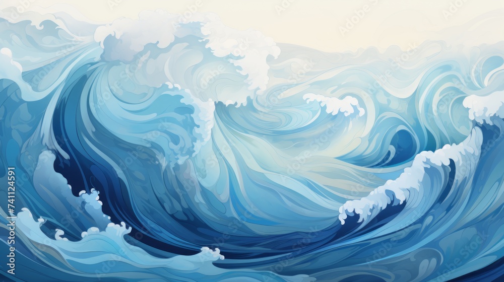 Abstract background with ocean waves.