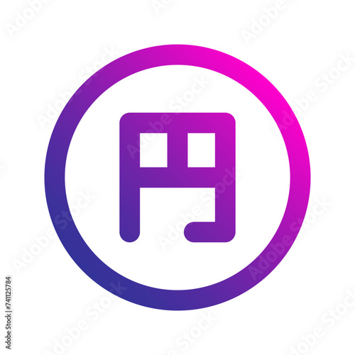 japanese yen gradient icon