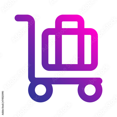 luggage cart gradient icon