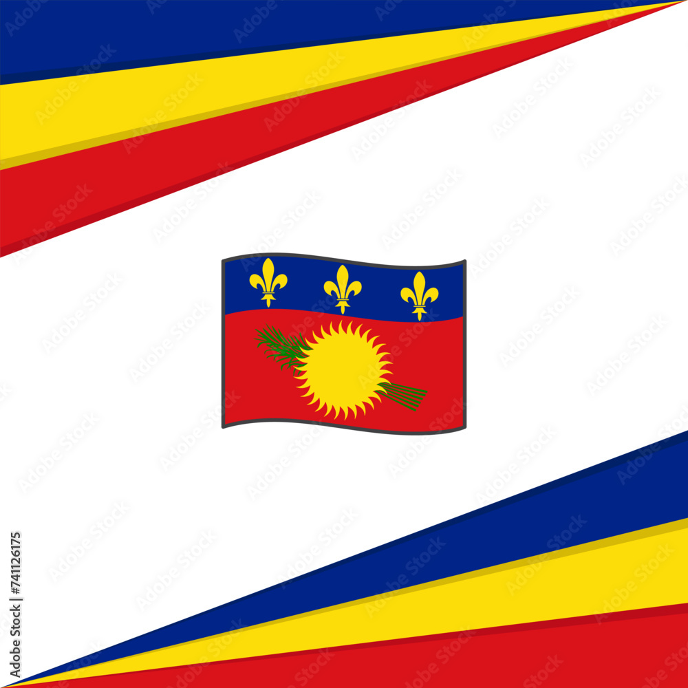Naklejka premium Guadeloupe Flag Abstract Background Design Template. Guadeloupe Independence Day Banner Social Media Post. Guadeloupe Design