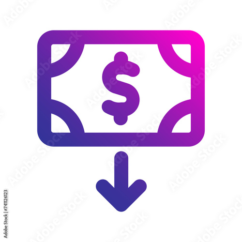money withdrawal gradient icon